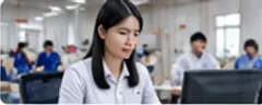 Minh họa người quản lý sản xuất trong xưởng
